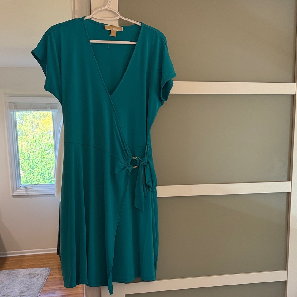 Michael Kors Teal Wrap Dress size L
